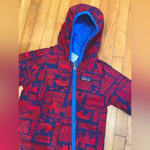 Patagonia Reversible Puff Ball Bunting Zip Up Hooded Snowsuit 0-3 Month Baby